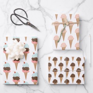 Ice Cream with Sprinkles Modern Colourful Cute Gif Wrapping Paper Sheet