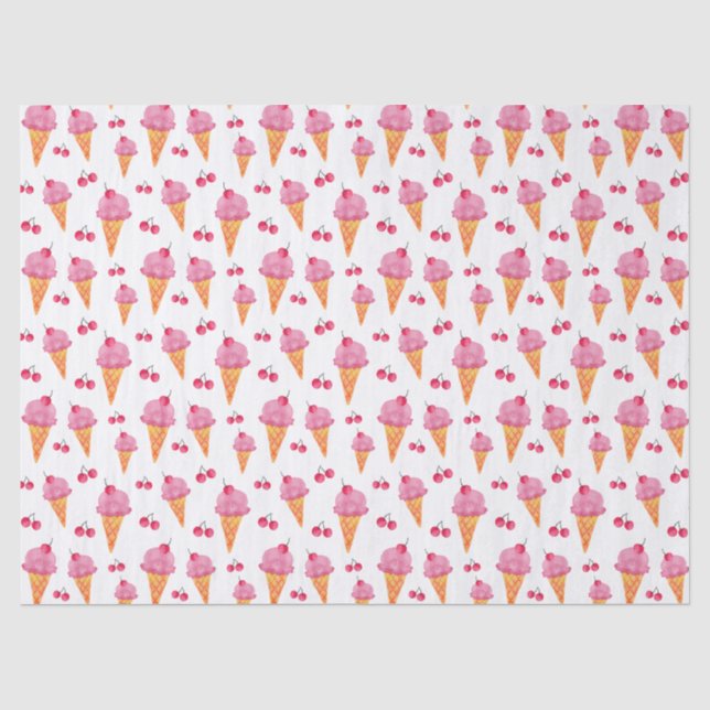 Ice creams & cherries tissue paper (Front)