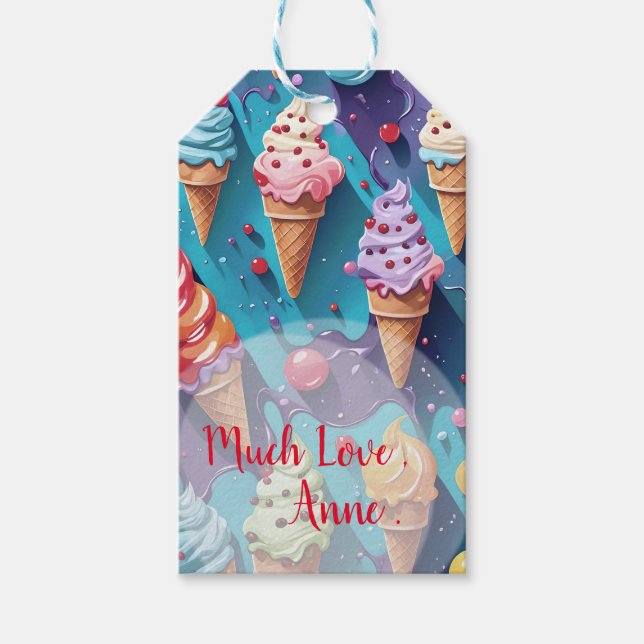 Ice Creams Colourful Art  Gift Tags (Front)