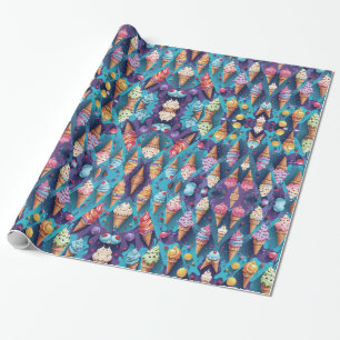 Ice Creams Colourful Art Wrapping Paper