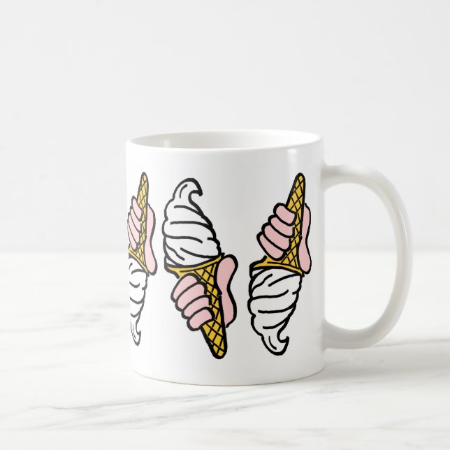 Ice Creams Design with Ice Cream Cones Coffee Mug (Right)