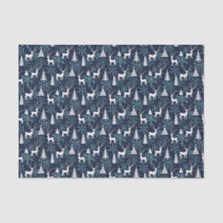 Ice Crystal Christmas Deer Teal Tissue Paper