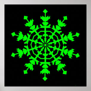 Ice Crystal - Green Poster