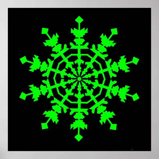 Ice Crystal - Green Poster (Front)