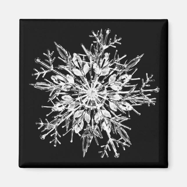 Ice crystal snowflake magnet (Front)
