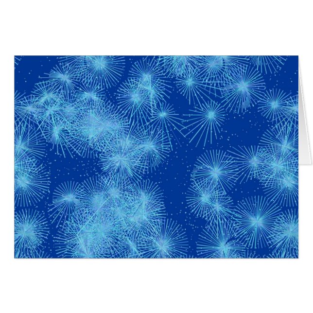Ice crystal starbursts, blue background (Front Horizontal)