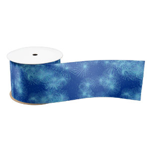 Ice crystal starbursts - cobalt blue satin ribbon