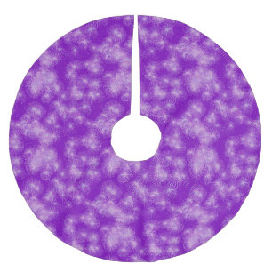 Ice crystal starbursts - deep purple brushed polyester tree skirt