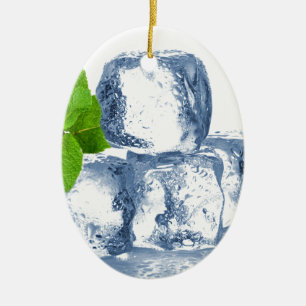 Ice cube cool yourself ceramic ornament