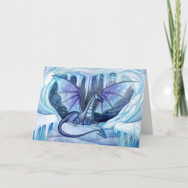 Ice Dragon Greeting Card (Front)