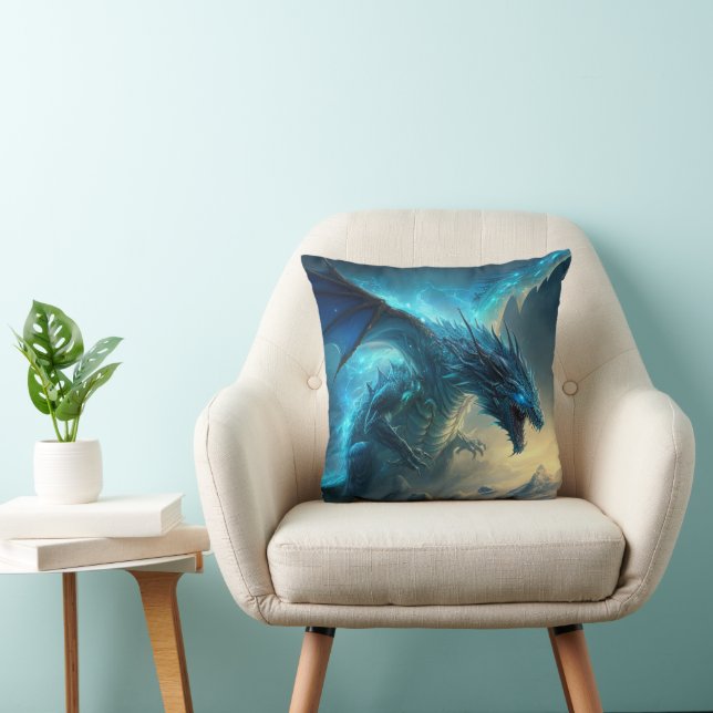 Ice Dragon Throw Pillow (Chair)