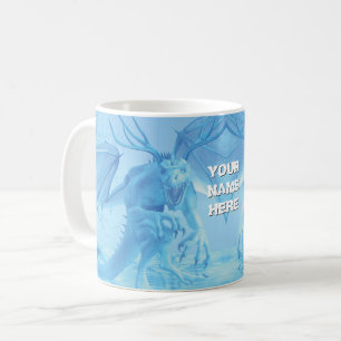 Ice dragon with antlers. Personalized Coffee Mug