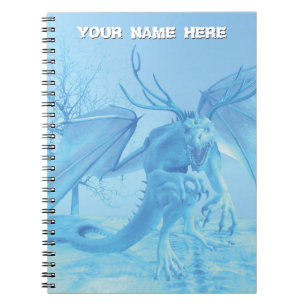 Ice dragon with antlers. Personalized Notebook