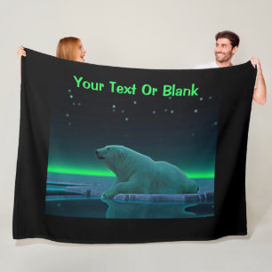 Ice Edge Polar Bear Fleece Blanket