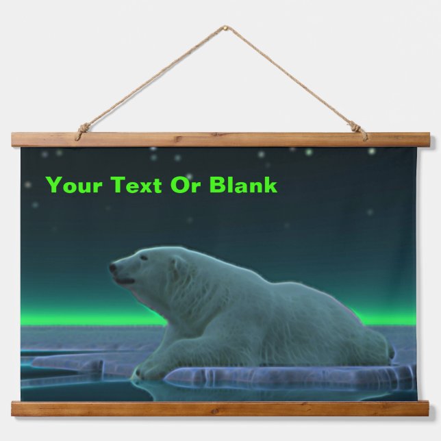 Ice Edge Polar Bear Hanging Tapestry (Front)