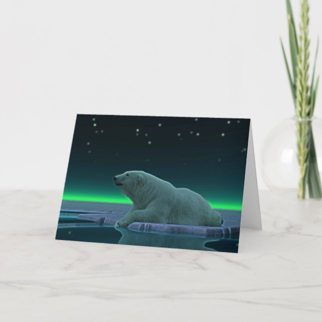 Ice Edge Polar Bear Holiday Card (Front)