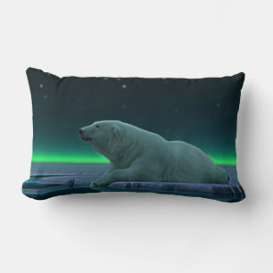 Ice Edge Polar Bear Throw Pillow