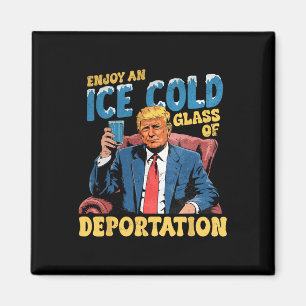 Ice Enjoy An Ice Cold Gl Of Deportation Funny Trum Magnet