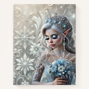 Ice Fairy Bride – Frosted Winter Fantasy Portrait Notebook
