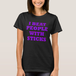 Ice Field Hockey I Beat People Kids Girl Clothes T-Shirt