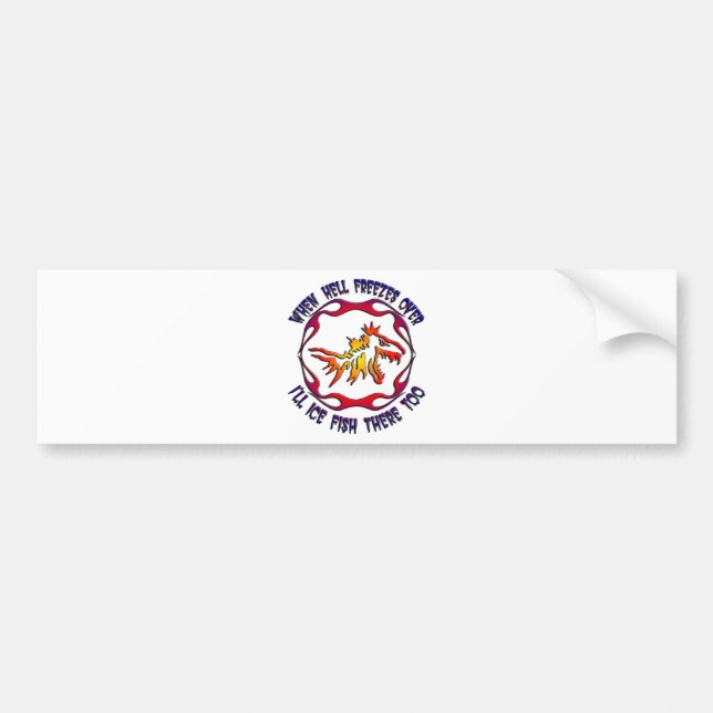 ICE FISHING BUMPER STICKER (Front)