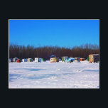Ice Fishing collection Postcard<br><div class="desc">Ice fishing is one of many peoples favourite activity in Quebec during winter.</div>