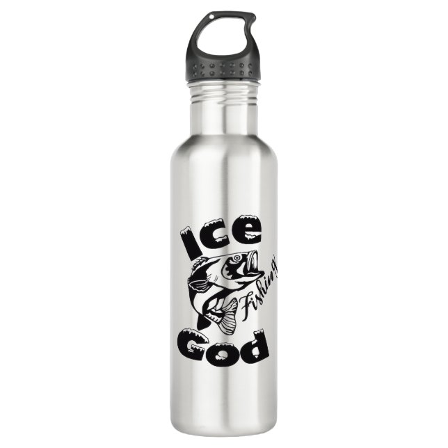 Ice Fishing God - Water Bottle (Front)