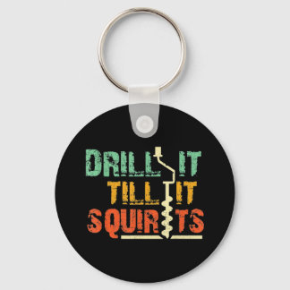 Ice Fishing Hand Auger Fish Keychain