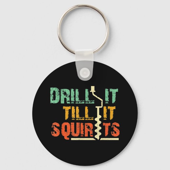 Ice Fishing Hand Auger Fish Keychain (Front)