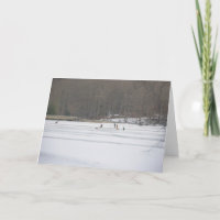 Ice Fishing on Green Lane PA Reservoir Card