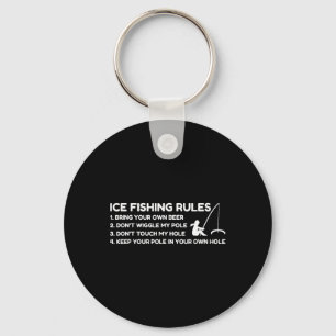 Ice Fishing Rules Funny Keychain
