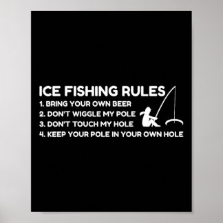 Ice Fishing Rules Funny Poster