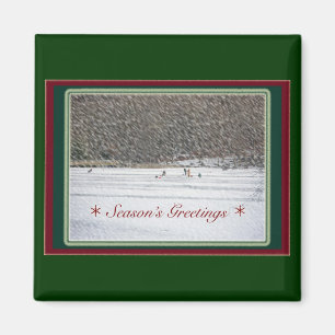 Ice Fishing Season's Greetings Magnet