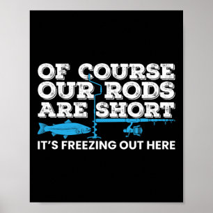 Ice Fishing Short Rods Winter Ice Fishing  Poster