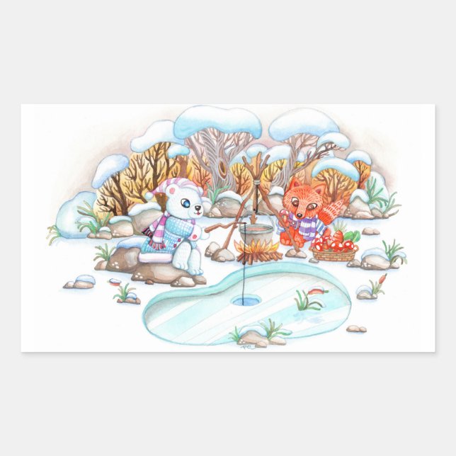 Ice Fishing Sticker (Front)