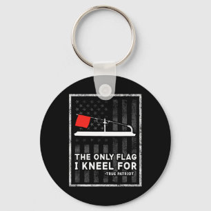 Ice Fishing Tip Up The Only Flag I Kneel For Keychain