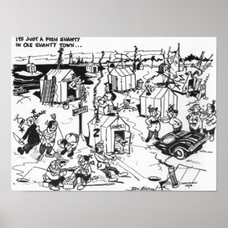 Ice fishing town. poster