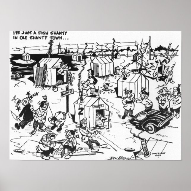 Ice fishing town. poster (Front)