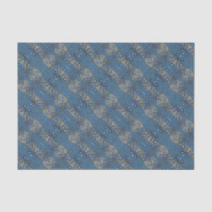 Ice flowers, blue & grey floral pattern, rustical tissue paper