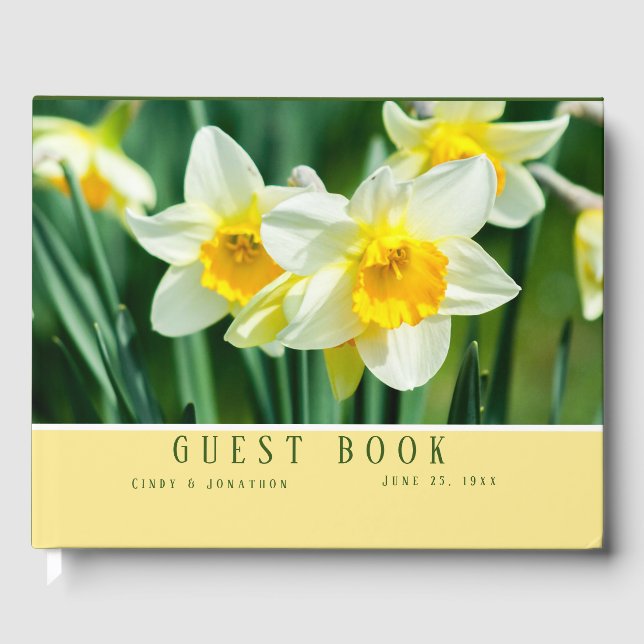 Ice Follies Daffodils Livre d'invité Mariage (Recto)