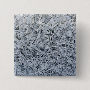 Ice Frost Crystals Texture Image 2 Inch Square Button