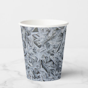 Ice Frost Crystals Texture Image Paper Cups