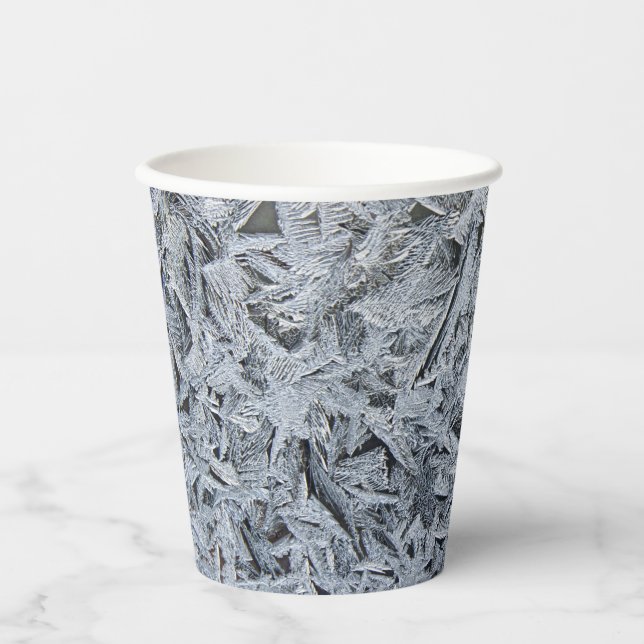Ice Frost Crystals Texture Image Paper Cups (Front)