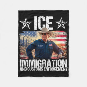 Ice Funny Trump Immigration And Customs Enforcemen Fleece Blanket