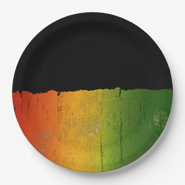 Ice, Gold and Green Paper Plates (Front)