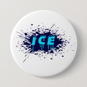 Ice Graffiti Typography Urban Street Art Design 3 Inch Round Button