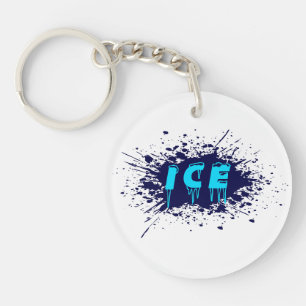 Ice Graffiti Typography Urban Street Art Design Keychain