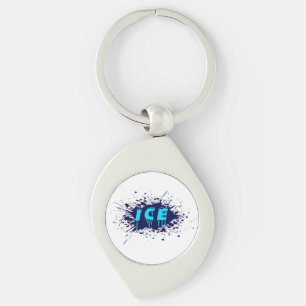 Ice Graffiti Typography Urban Street Art Design Keychain