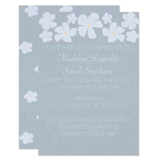 Ice Grey Jasmine Wedding Invitations