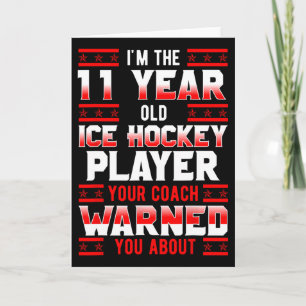 Ice Hockey 11th Birthday Party Player Sports Team  Card